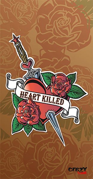 1018 Toalla tattoo heart killed brown