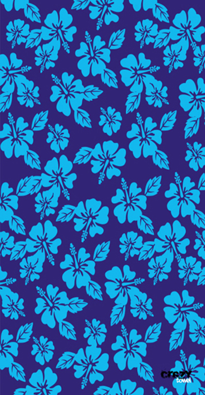 1145 Toalla flores hawaianas azules