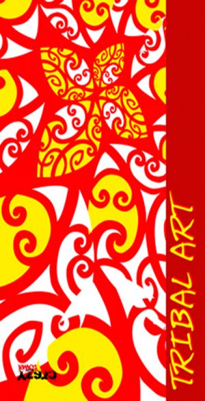 1169 Toalla tribal art rojo